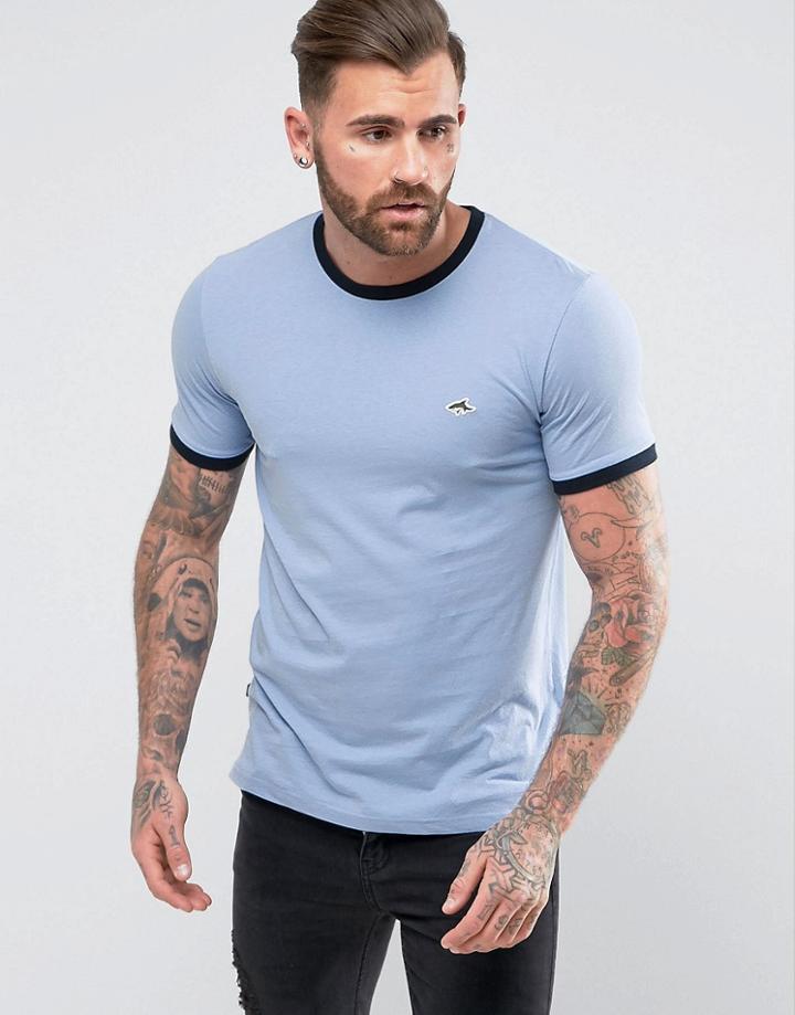 Le Shark Enzyme Washed Ringer T-shirt - Blue