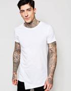 Lindbergh T-shirt With Asymetric Front In White - White