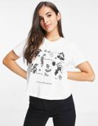 Asos Design Relaxed T-shirt With Berry Print In White