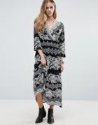 Raga Take Heart Printed Smock Dress - Black