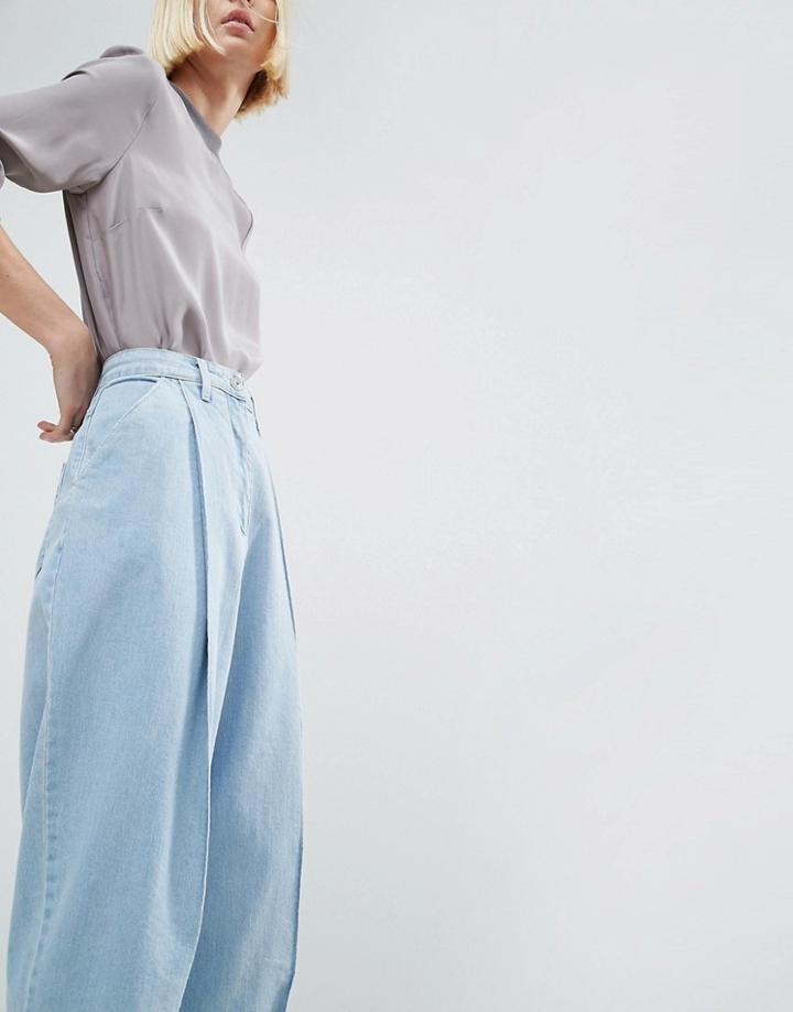 Asos White Ovoid Mom Jean In Lightblue Wash - Blue