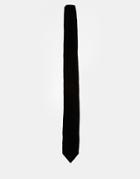 Reclaimed Vintage Velvet Skinny Tie - Black