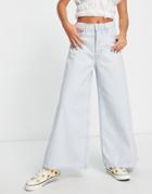 We The Free By Free People Landry Wide Crop Jeans In Light Wash Denim-blue