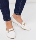 Raid Nidhi Loafer With Gold Snaffle In White