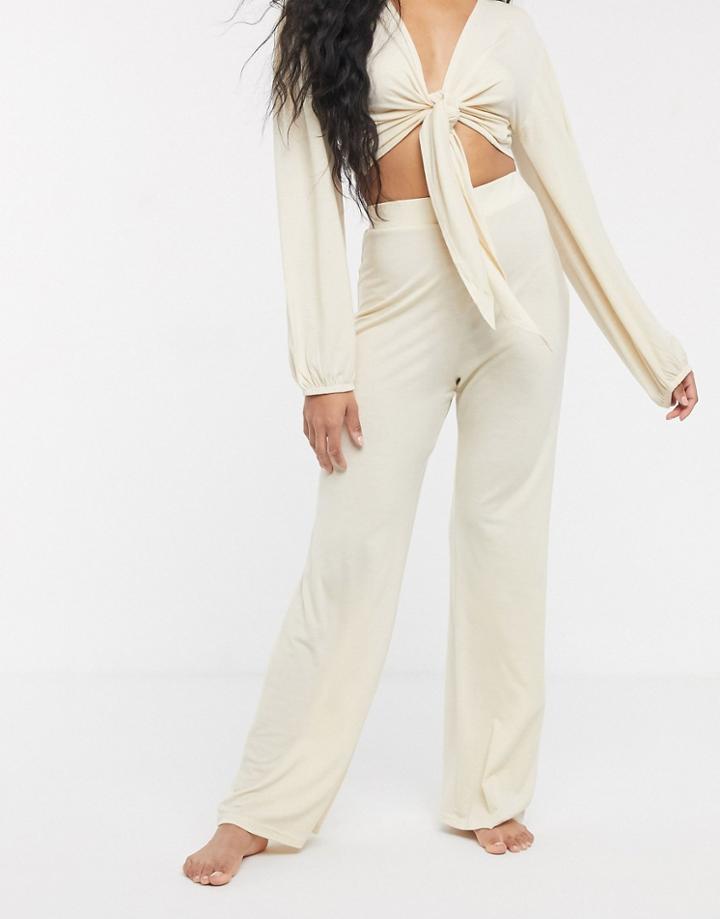 Unique 21 Jersey Wide Leg Pants-cream