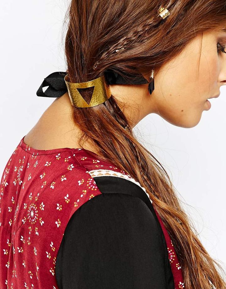 Made Triangle Ponytail Tie - Gold