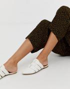 Qupid Pointed Weave Mules - White