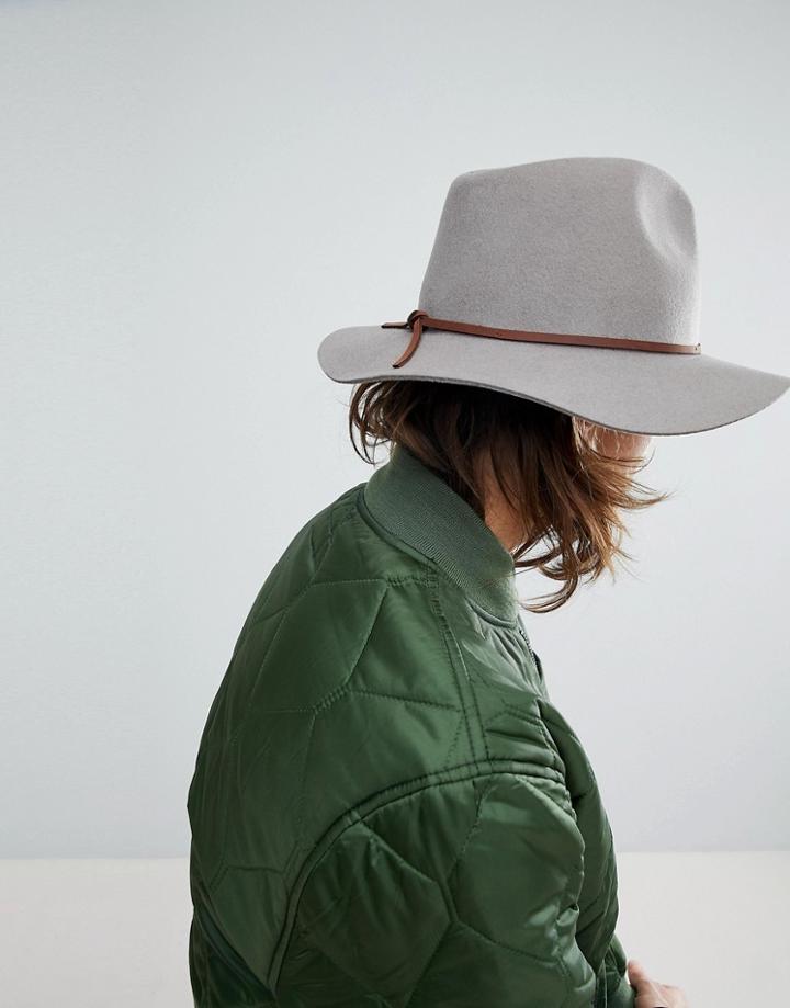 Brixton Wesley Fedora In Natural - Stone