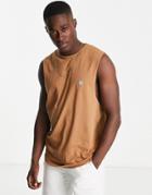 Le Breve Sleeveless Tank In Pale Brown