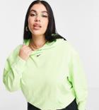 Nike Plus Washed Hoodie In Neon Green