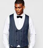 Reclaimed Vintage Scoop Vest In Tweed - Blue