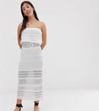 Asos Design Petite Crochet Bandeau Maxi Dress - White