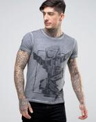 Wrangler Collab Burnout Graphic T-shirt - Gray