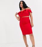Vesper Curve Two-piece Midi Skirt In Red