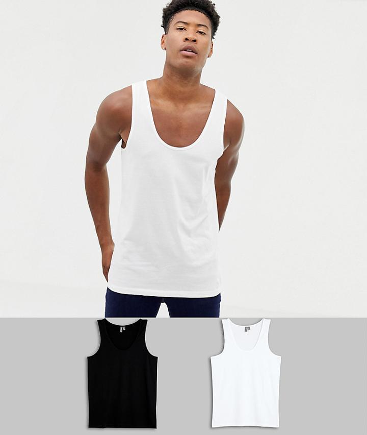 Asos Design Tall Organic Tank 2 Pack Save - Multi