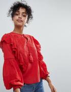 New Look Ruffle Blouse - Red