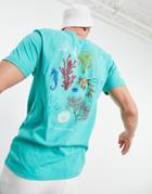 Vans Reality Coral T-shirt In Blue-blues