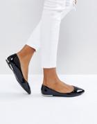 New Look Patent Pointed Flat Shoe - Black
