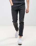 Ldn Dnm Slim Fit Jeans In Washed Black - Black