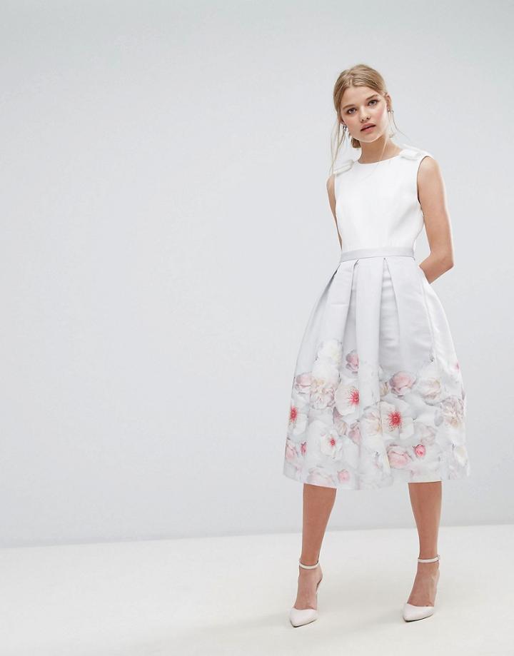 Ted Baker Chelsea Bow Shoulder Dress - Gray