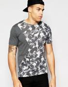 Another Influence Big Floral Cut And Sew T-shirt - Gray