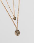 Icon Brand Gold Double Layer Pendant Necklace - Gold