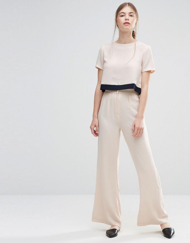 Unique 21 High Waist Wide Leg Pants - Cream