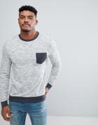 Asos Muscle Sweatshirt In Nepp With Contrast Pocket - Gray