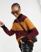 Kings Of Indigo Bordeaux Striped High Neck Knit Sweater-multi