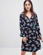 B.young Floral Wrap Dress-multi