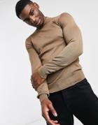 Gianni Feraud Premium Muscle Fit Stretch Turtleneck Sweater-brown