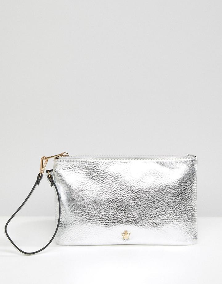 Pull & Bear Metallic Clutch - Silver