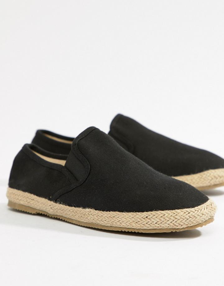 Brave Soul Wide Fit Espadrilles In Black - Black