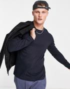 Brave Soul Long Sleeve Top In Navy