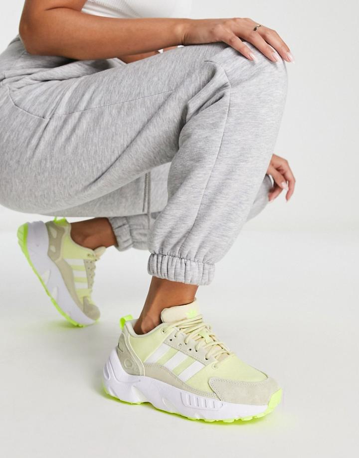Adidas Originals Zx 22 Sneakers In Beige And Yellow-neutral