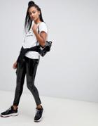 Karl Lagerfeld Faux Patent Leggings - Black