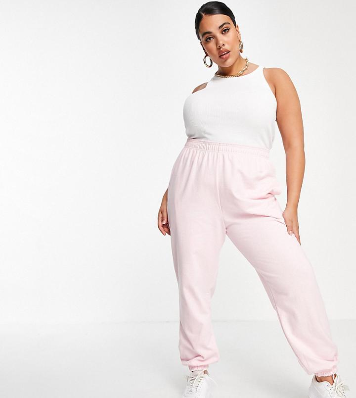 I Saw It First Plus Sweatpants In Bubblegum Pink