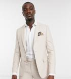 Harry Brown Tall Wedding Wool Mix Slim Fit Suit Jacket-white