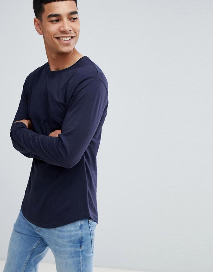Only & Sons Long Lined Top - Navy