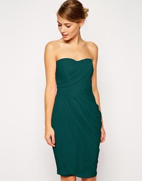 Asos Sheer Drape Midi Dress