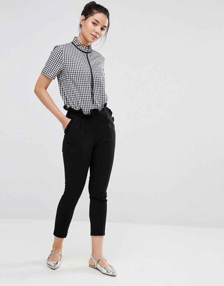 Sister Jane High Waisted Ruffle Pants - Black