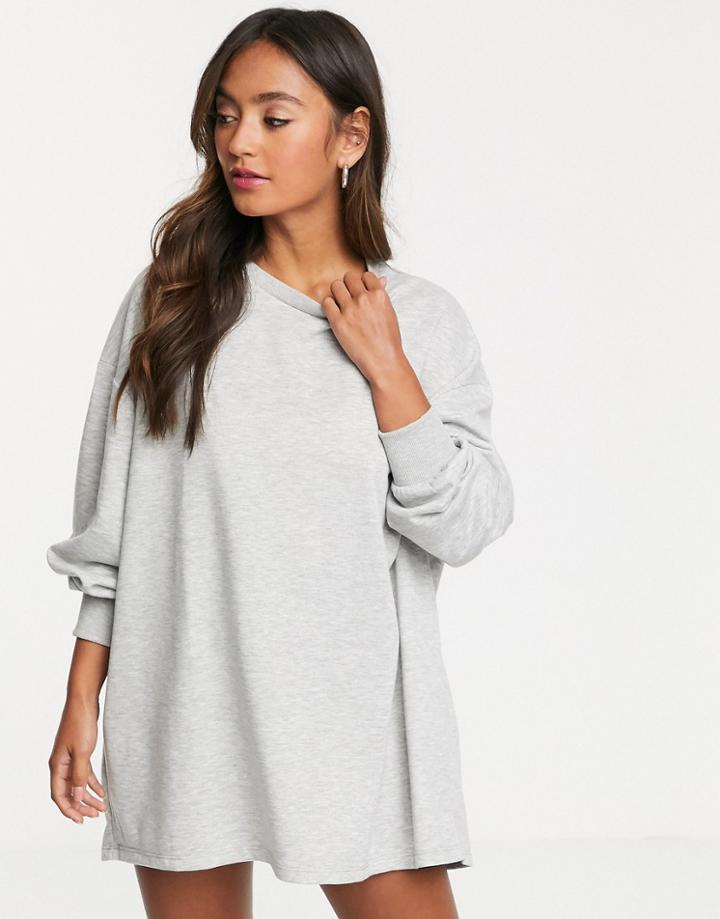 New Look Sweat Dress In Gray-grey