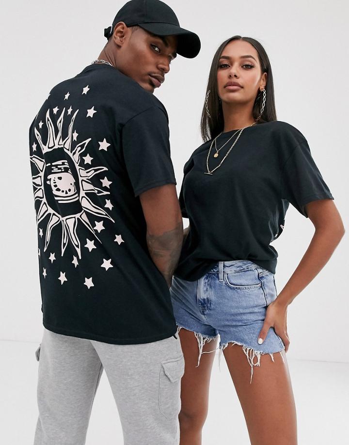 Hnr Ldn Unisex Back Print Graphic T-shirt - Black