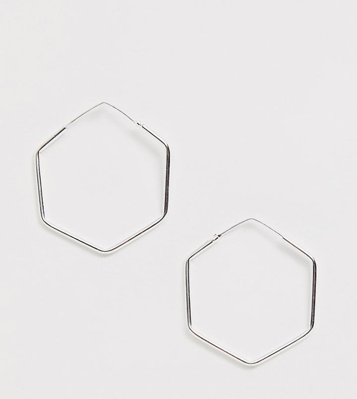Kingsley Ryan Exclusive Sterling Silver Hexagon Hoop Earrings - Silver