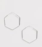 Kingsley Ryan Exclusive Sterling Silver Hexagon Hoop Earrings - Silver