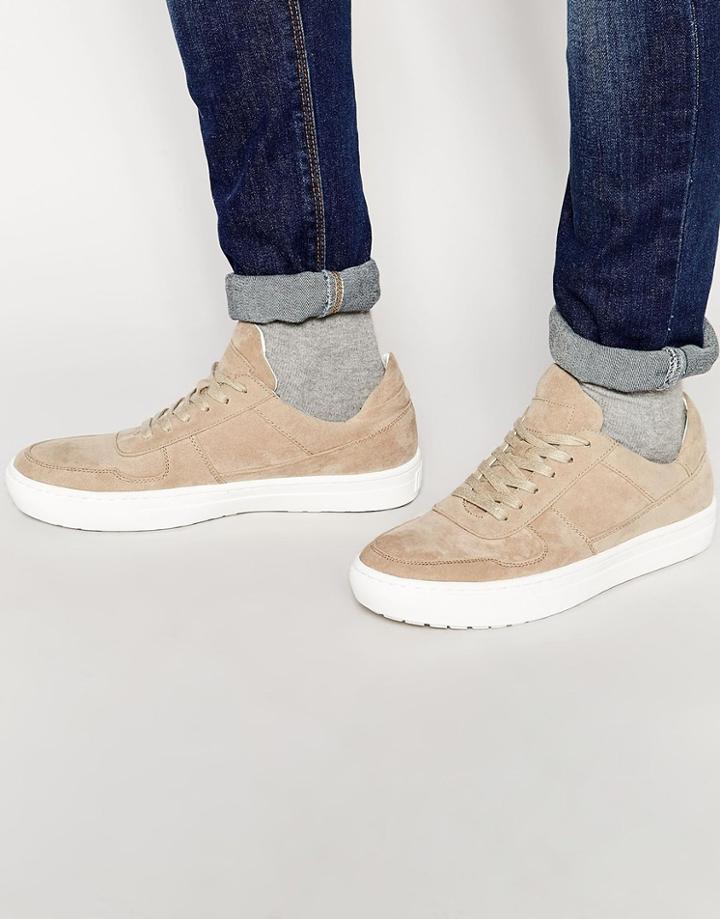 Asos Lace Up Sneakers In Tan - Tan