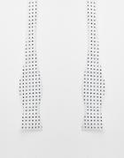 Asos Self Bow Tie With Black Polka Dots - White