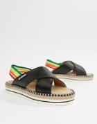 Love Moschino Rainbow Flat Sandals - Black