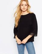 Jdy Embellished Cuff Blouse - Black