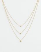 Nylon Triple Layered Star Necklace - Gold